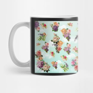 cherub rose garden mint background Mug